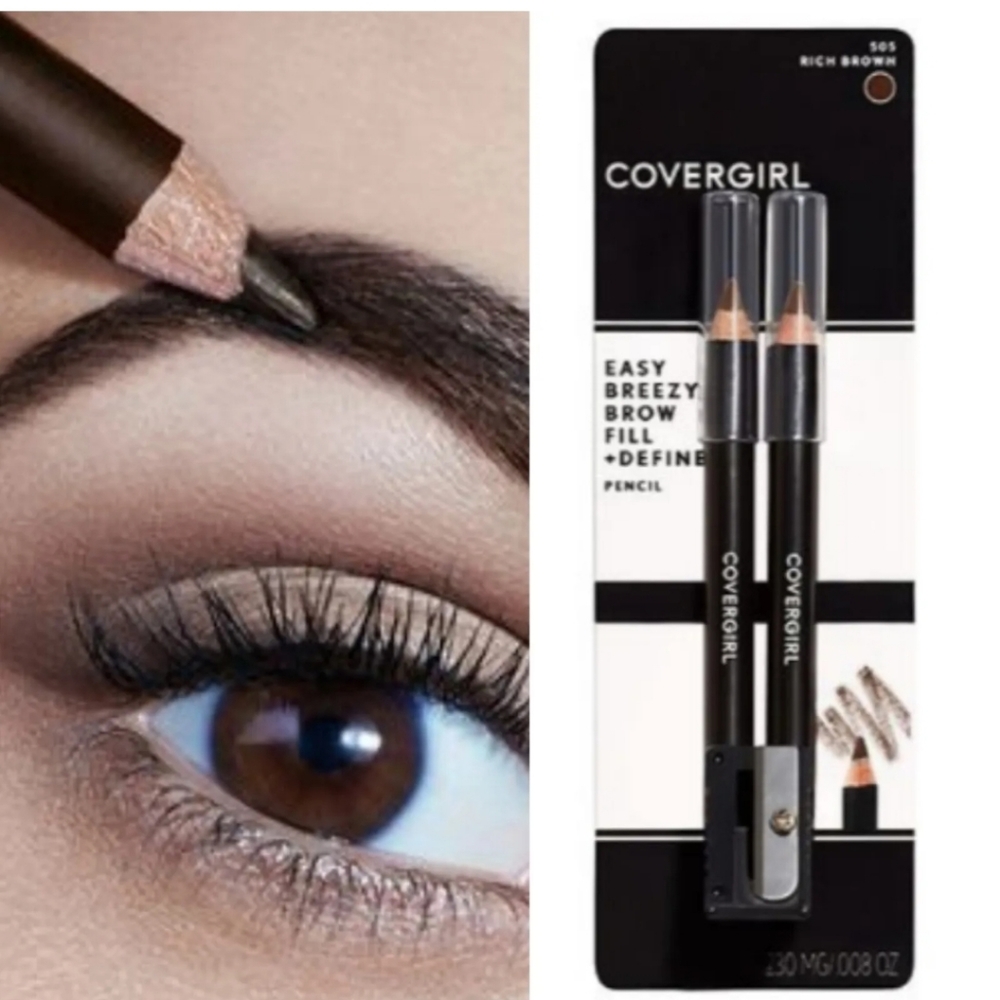 🆕️ 3 Pack Covergirl Easy Breezy Brow Fill + Define Pencils in 505 Rich B